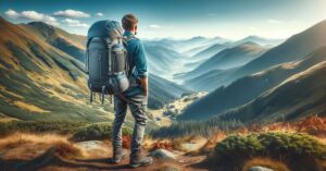 Mand med backpacker rygsæk